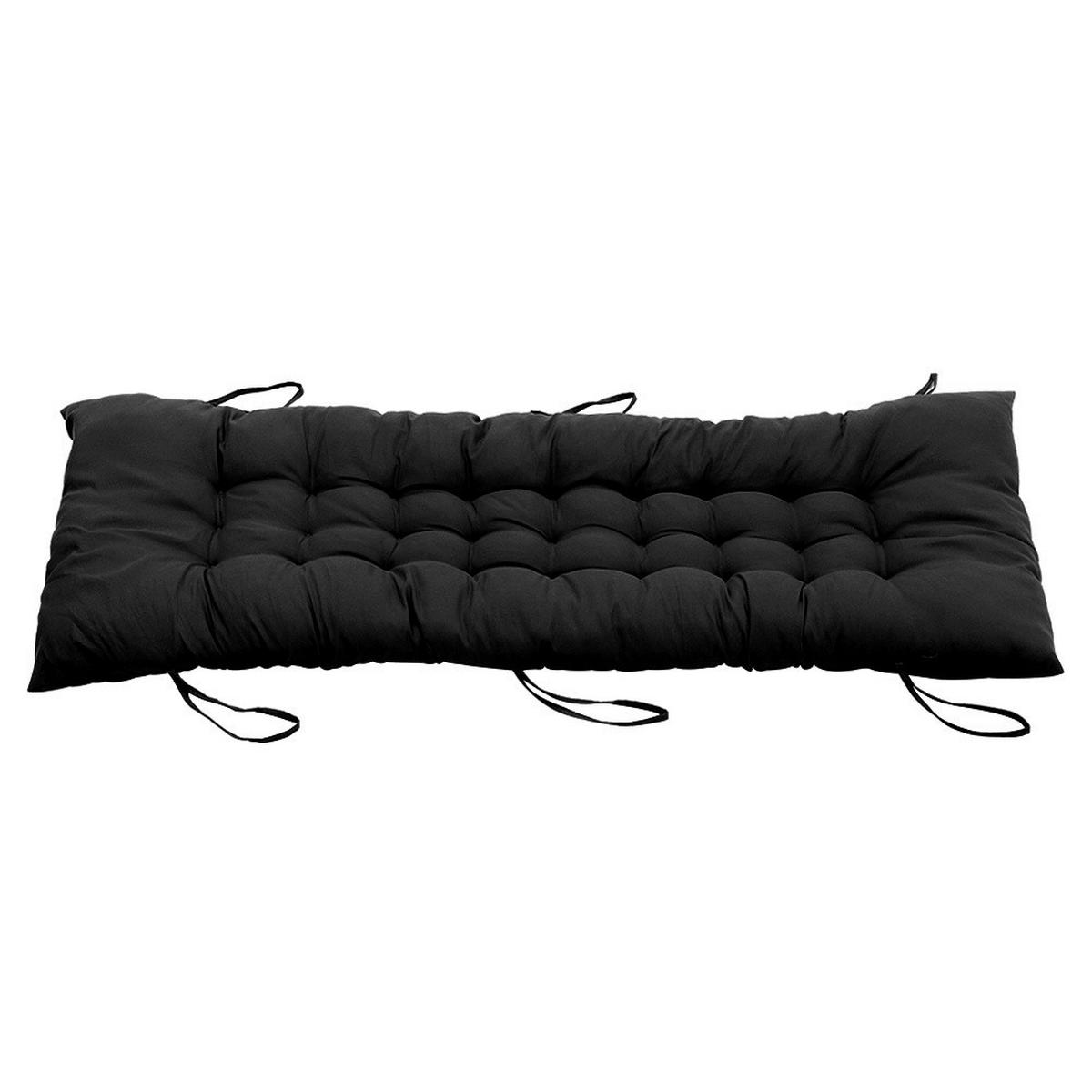 LIEGESTUHLKISSEN aus Baumwollmischung Dickes, weiches und bequemes für den Außenbereich 125 x 48 cm - Schwarz, Textil (48/125cm) - Livingandhome