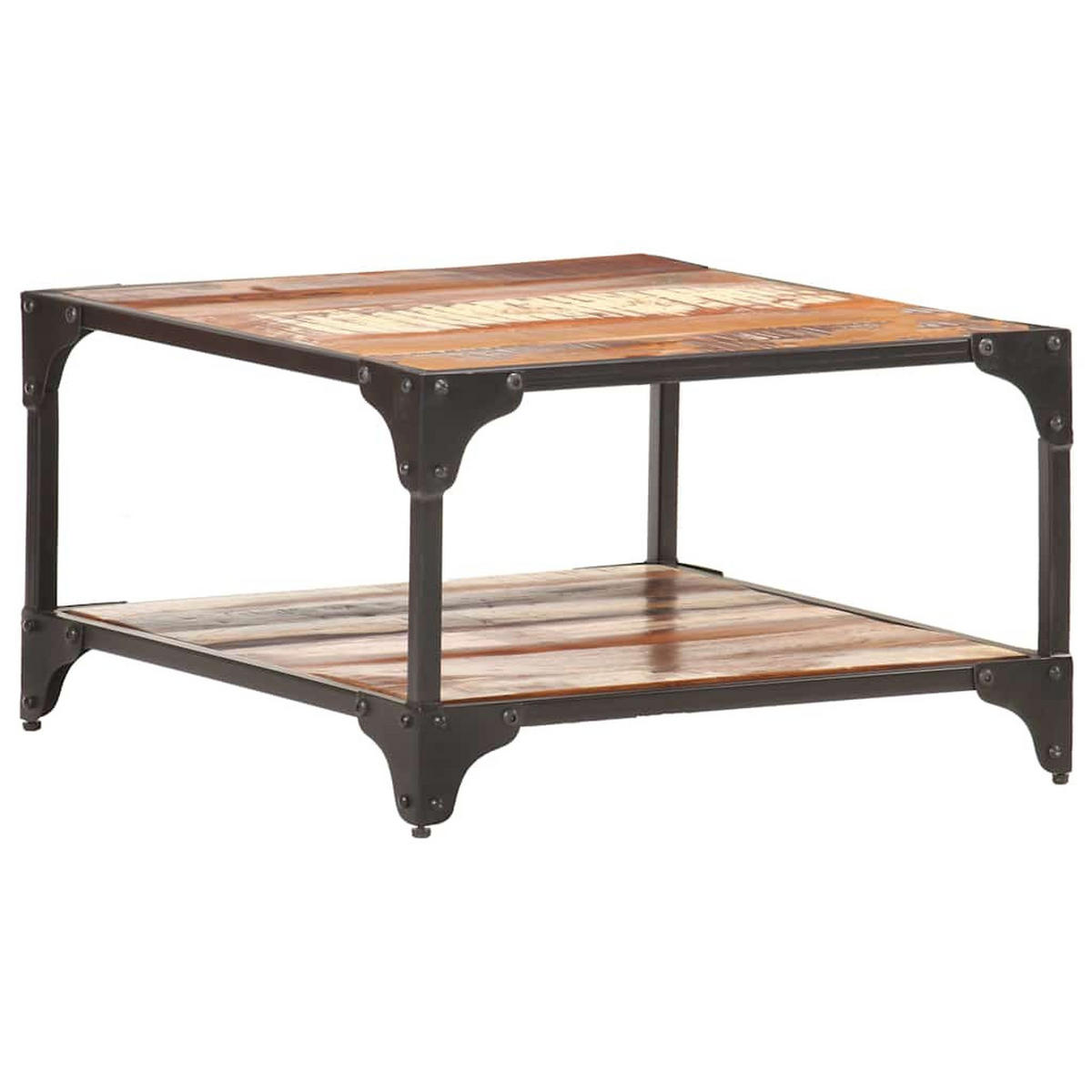 COUCHTISCH Massivholz 60 x 60 x 35 cm - Multicolor, Metall (60/60/35cm) - furnicato