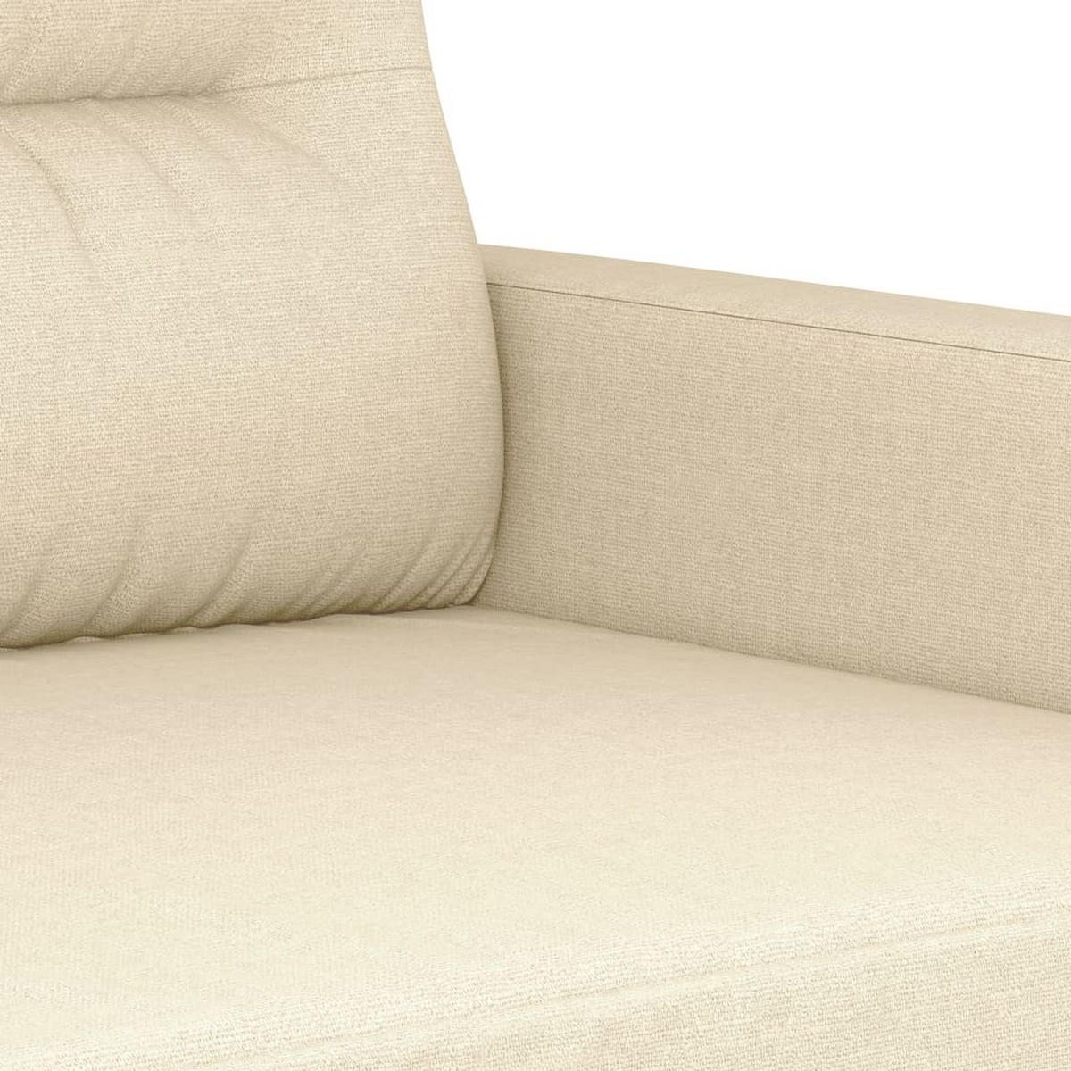 SOFAGARNITUR 3-TLG. Mit Kissen Creme Stoff - Schwarz, Textil (77/80/78cm) - vidaXL
