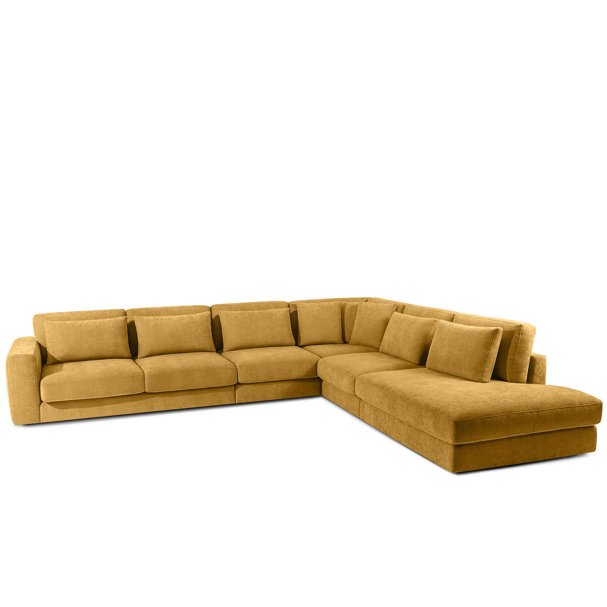 ECKSOFA XL rechts VERUS - Gelb, Holz/Holzwerkstoff (377/328cm) - KONSIMO®