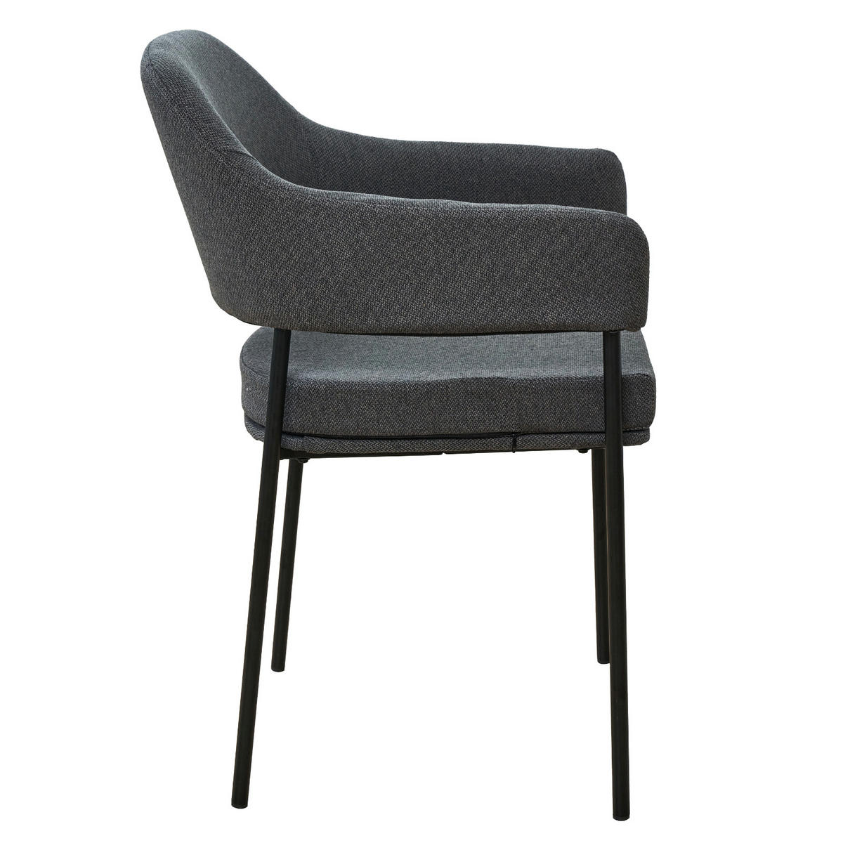ESSZIMMERSTÜHLE SCARLETT (2er Set) - Schwarz/Grau, Textil/Metall (51/85/53cm) - SVITA