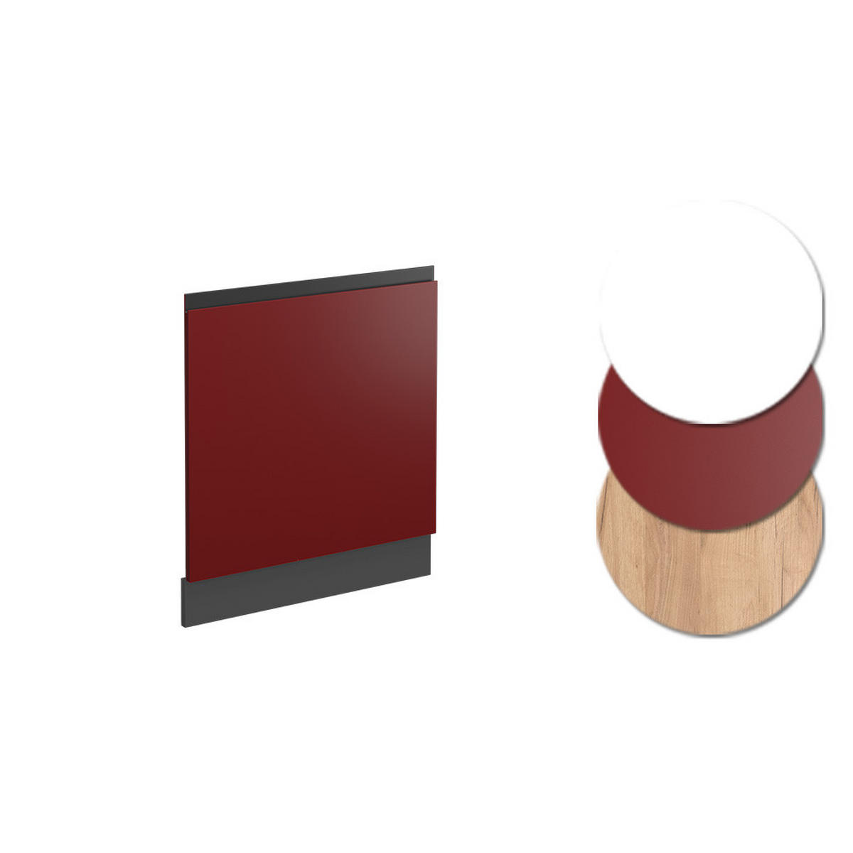 FRONTBLENDE R-Line Rot 59.6 cm J-Shape, ohne AP - Anthrazit/Rot, Holzwerkstoff (59.6/57.2/1.6cm) - Vicco