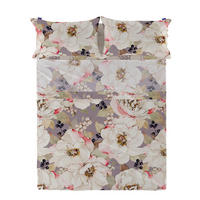 OBERBETTLAKEN white peonies 160x270 cm mehrfarbig - Multicolor, Textil (160/270cm) - Happy Friday