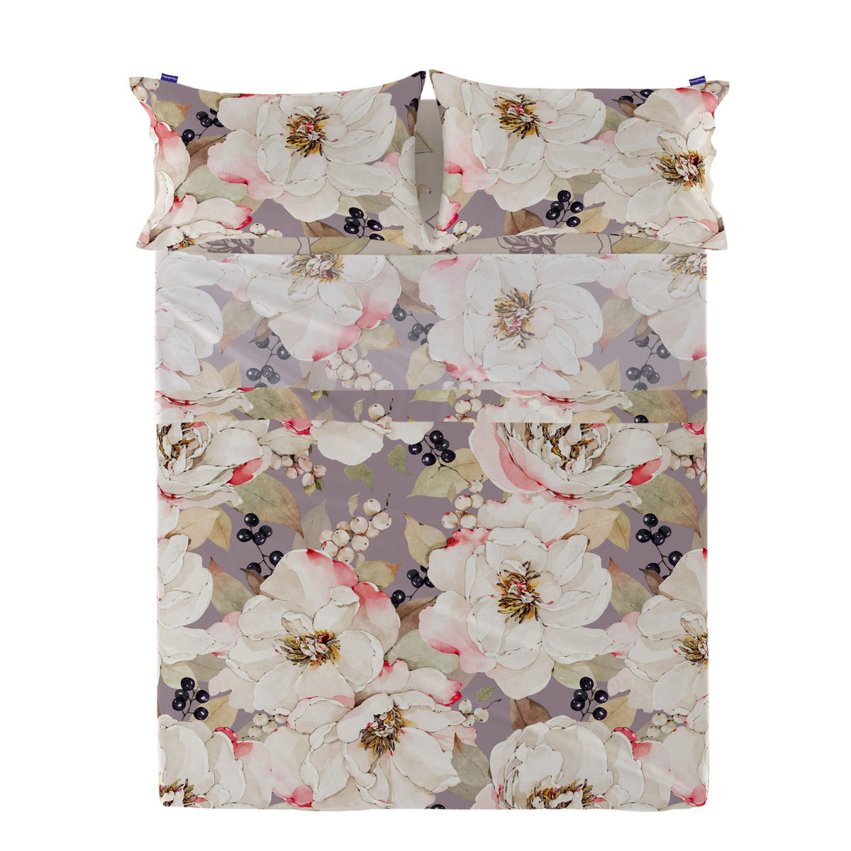 OBERBETTLAKEN white peonies 160x270 cm mehrfarbig - Multicolor, Textil (160/270cm) - Happy Friday