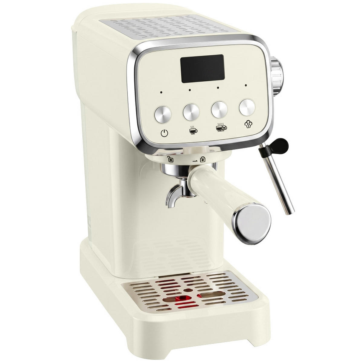 ESPRESSOMASCHINE mit Milchaufschäumer, 20 BAR DRUCK, Kunststoff-Edelstahl - Weiß, Metall (17/31/32cm) - Rolipo