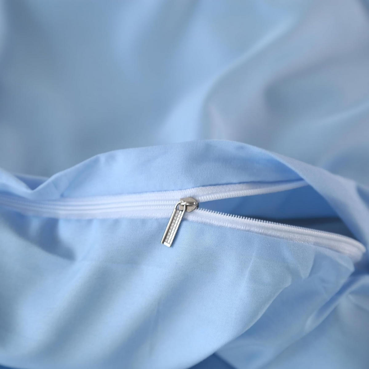 BETTBEZUG (180 x 220 cm) + zwei Kissenbezüge (48 x 74 cm) – Blau - Blau, Textil (220/180cm)