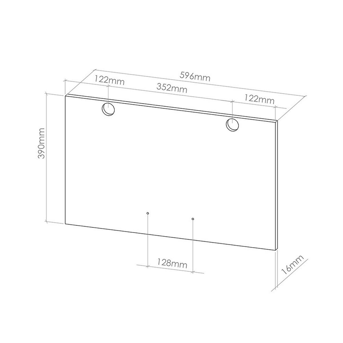KÜCHENFRONT R-Line, Weiß Landhaus, 59.6 x 39 cm Möbelfront für den flachen Hängeschrank - Weiß, Holzwerkstoff (59.6/36/1.6cm) - Vicco
