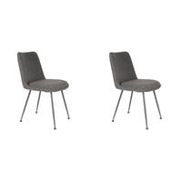 ESSZIMMERSTUHL Fijs - Grau - 61/47/83 cm - 2er-Set - Grau, Metall (47/83/61cm) - Novel