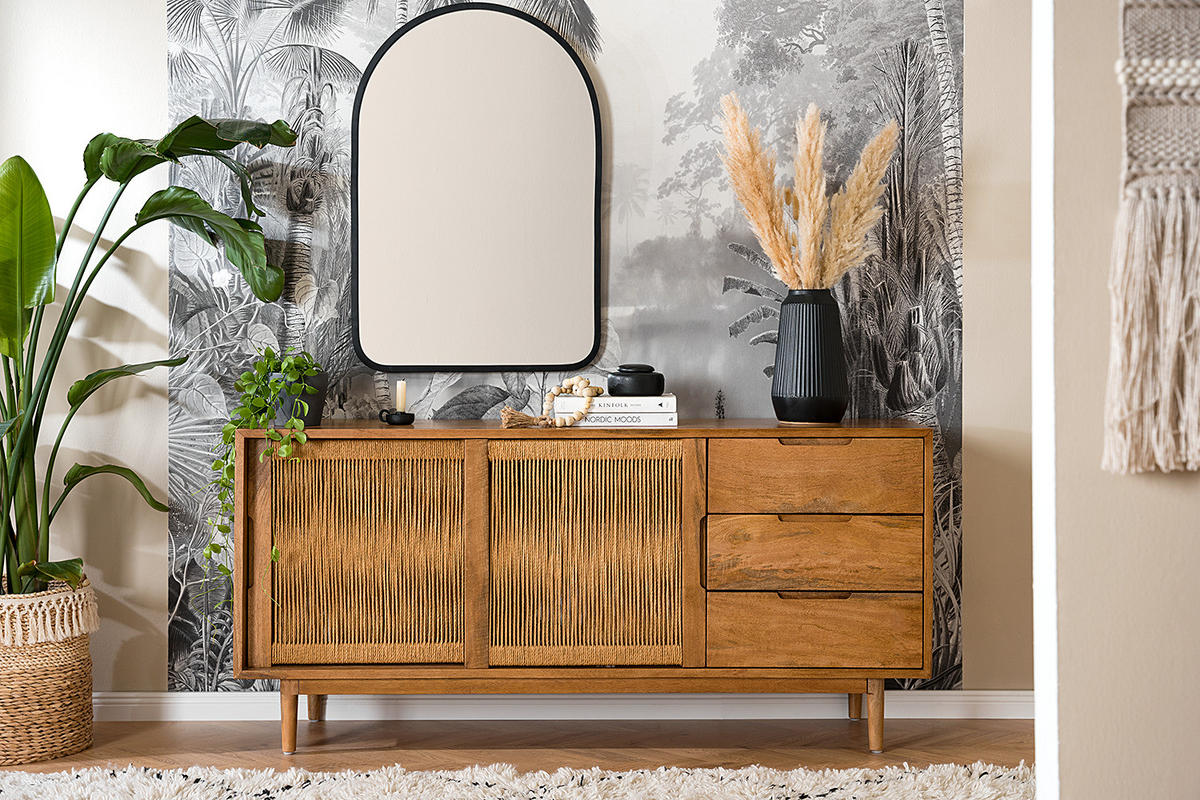 SIDEBOARD - Mango massiv - Naturfarben, Naturmaterialien (160/76/43cm) - home24
