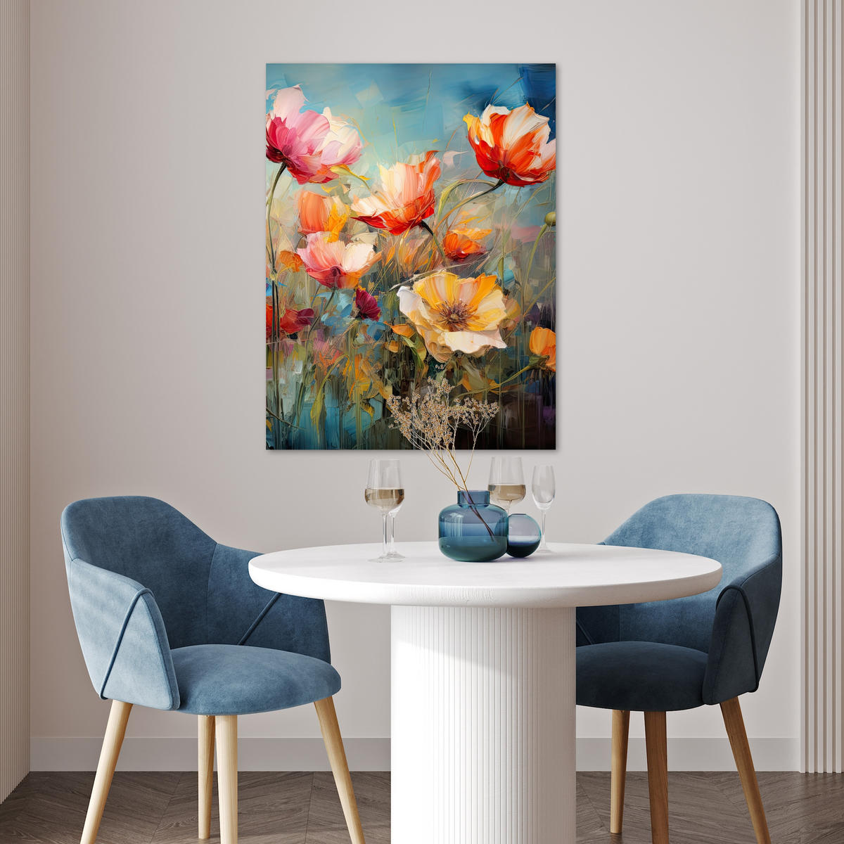 POSTER Blumen - Aquarell - Kunst - Botanisch - Natur 60x80 cm - Orange, Papier (60/80/0.1cm) - MuchoWow