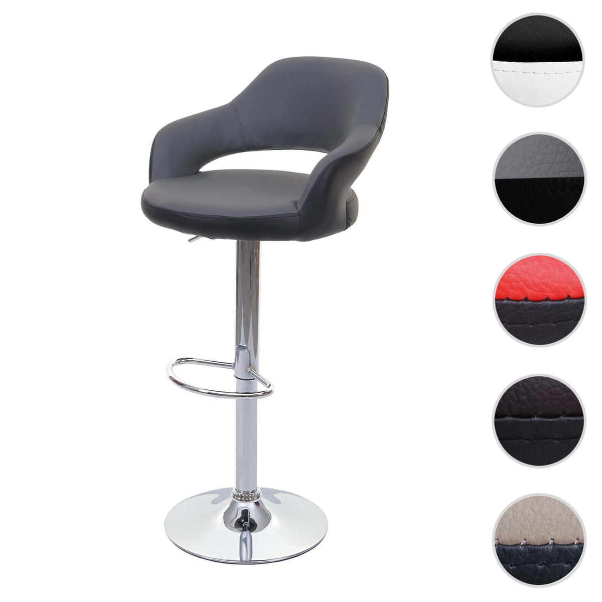 BARHOCKER Grau, Schwarz - Schwarz/Grau, Textil (51/105/55cm) - MCW