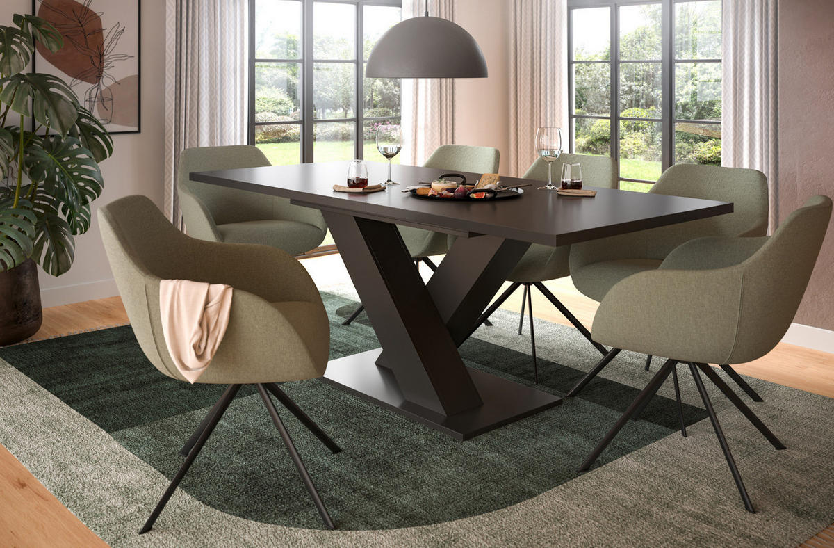 ESSTISCH grau 150 - 190 cm, Küchentisch ausziehbar - Grau, Holz/Holzwerkstoff (150/90/76cm) - Inn.Furn
