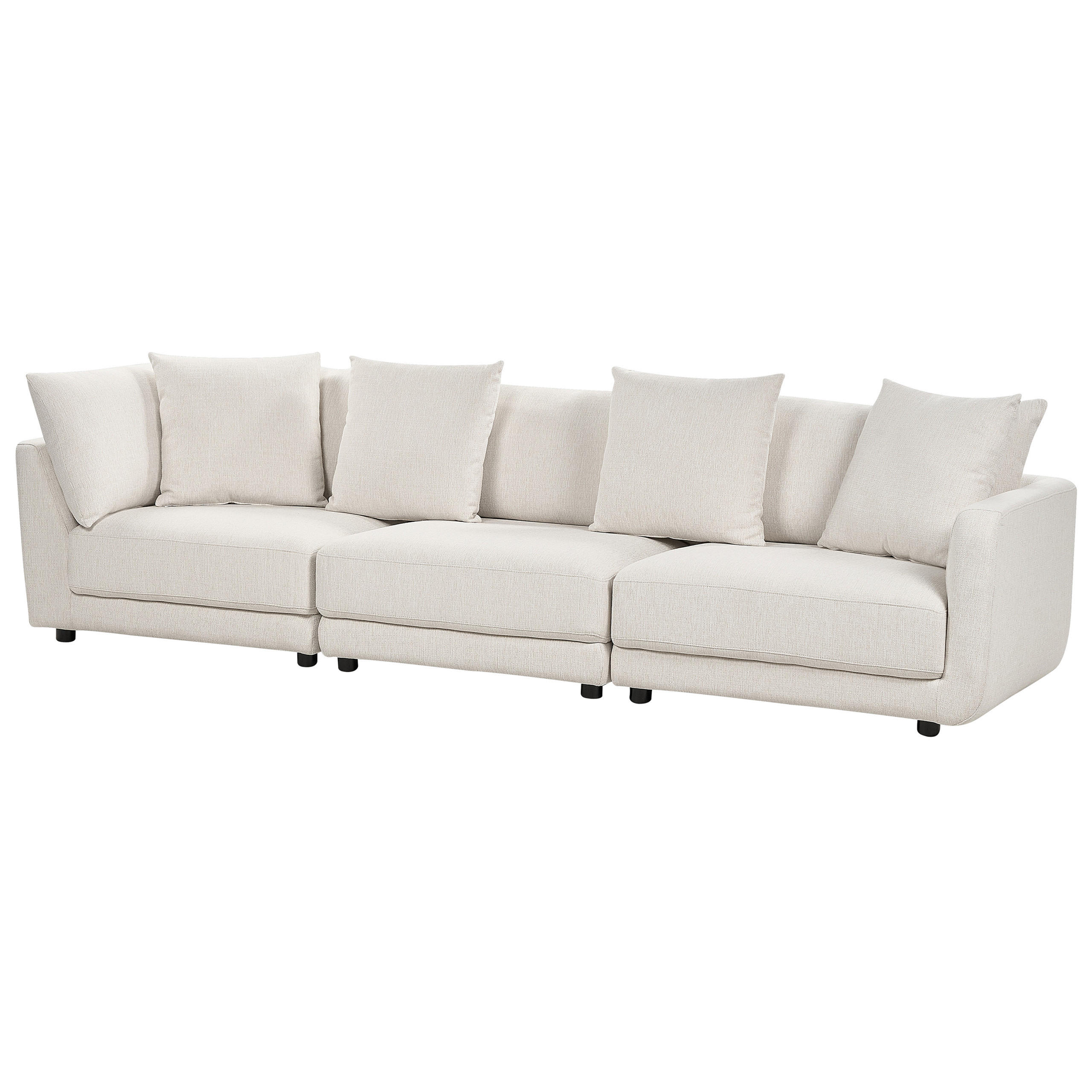 3-SITZER-SOFA cremeweiß Sigtuna - Weiß, Textil (300/86/102cm) - Beliani