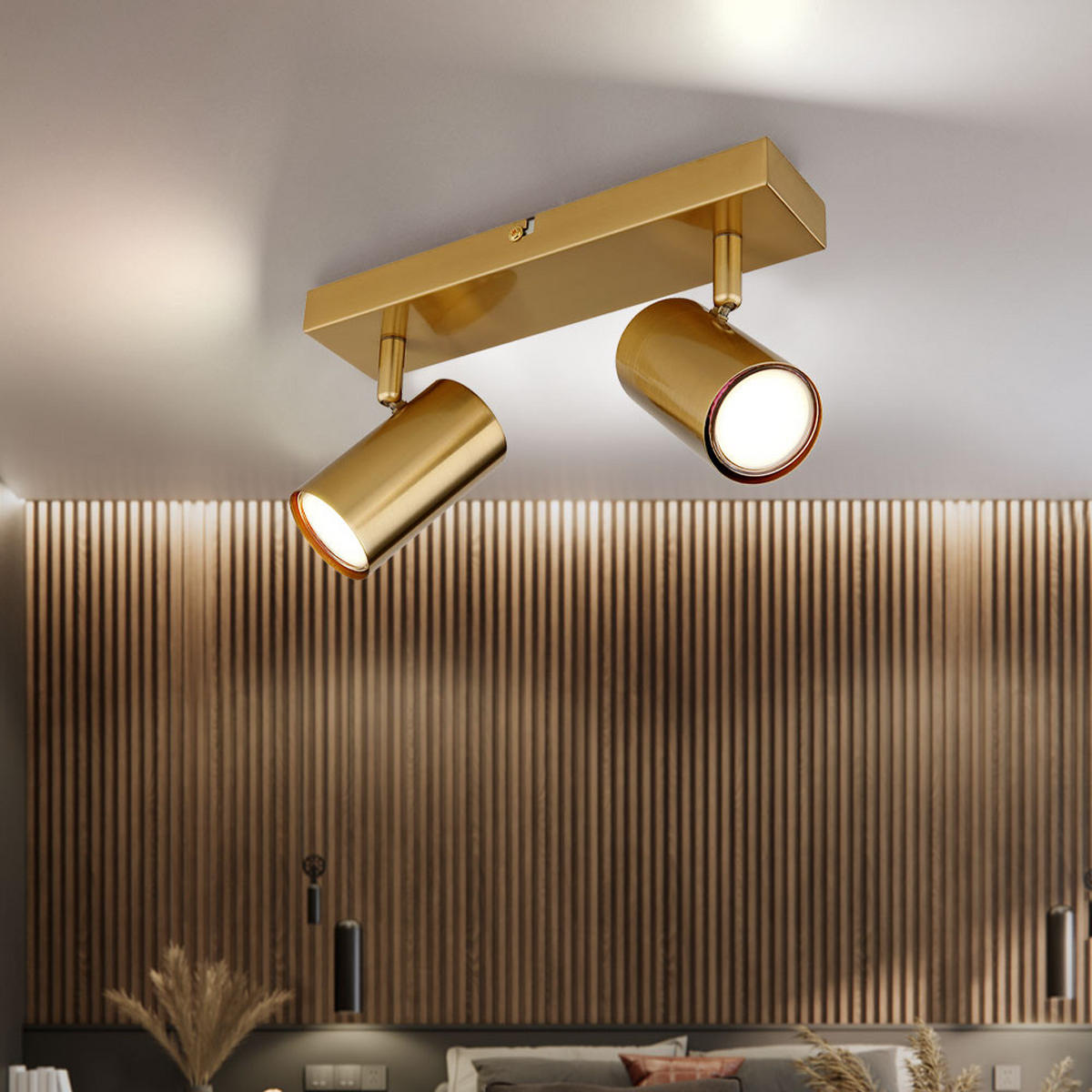 DECKENLEUCHTE Metall Gold 2-Flammig - Goldfarben, Metall (26/6/13cm) - Globo Lighting