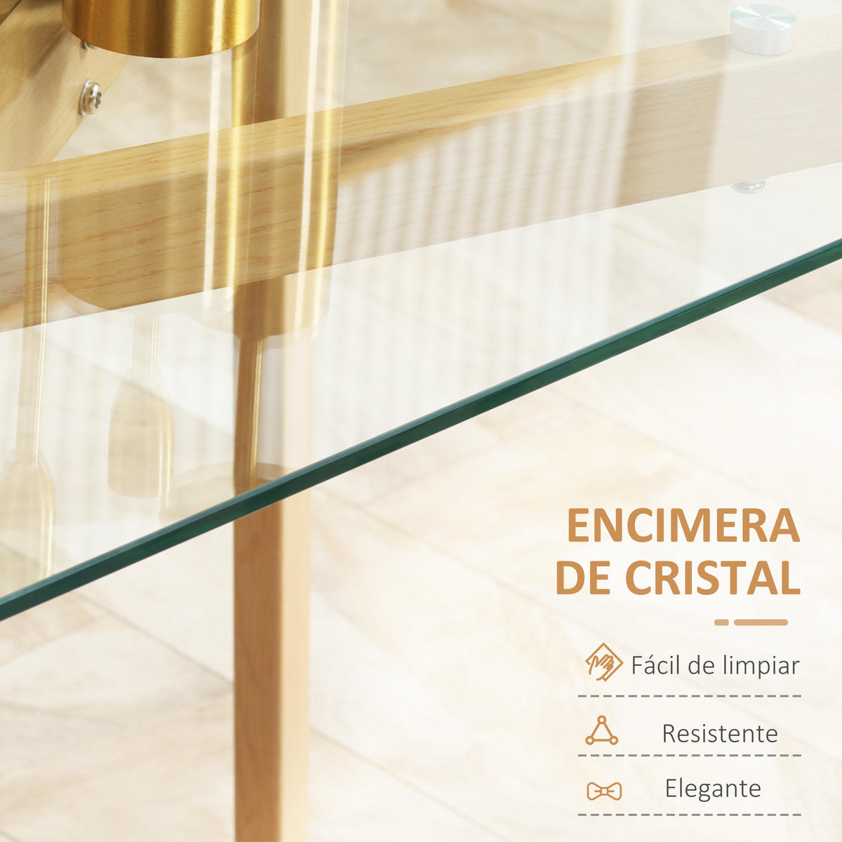 ESSTISCH Transparent und Holz 1 Stück - Transparent, Kunststoff (120/60/76cm) - GiPP