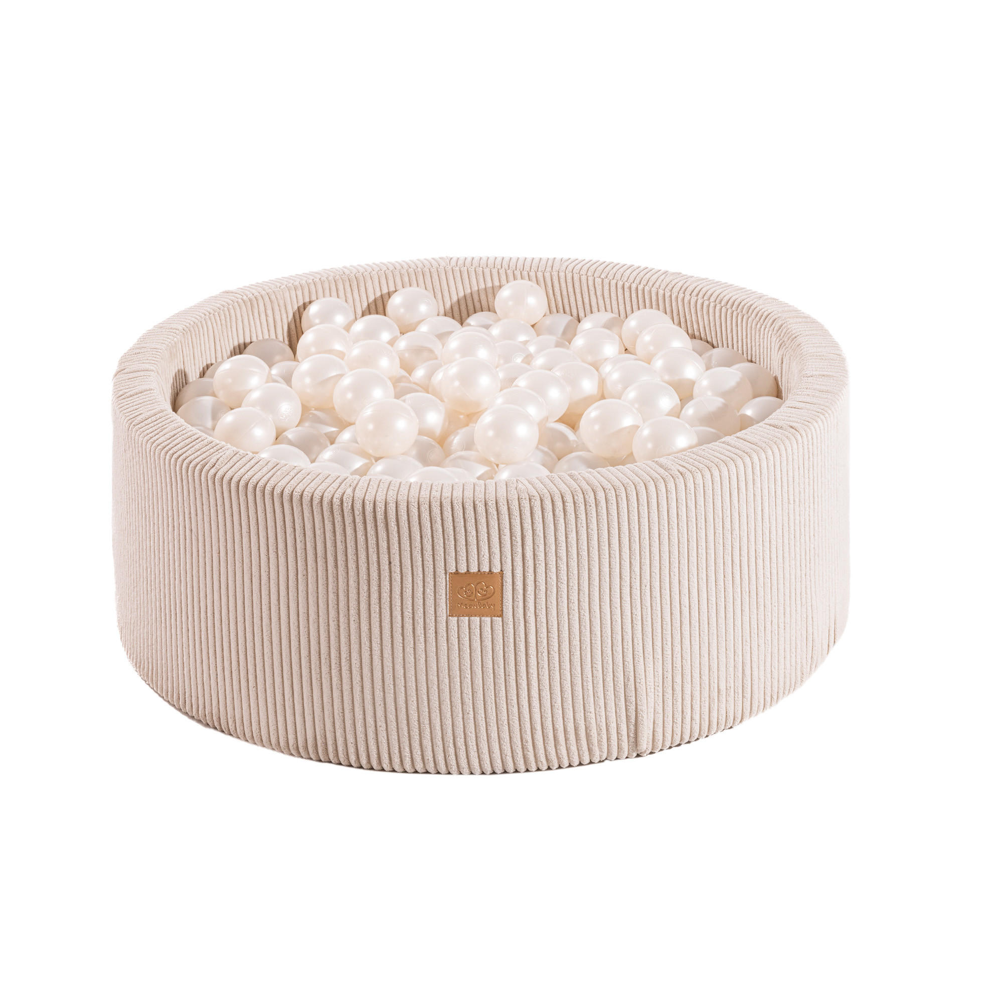 BÄLLEBAD für Kinder, Cord, Ecru - Ecru/Koralle, Textil (90/90/30cm) - MeowBaby