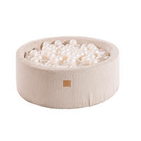 BÄLLEBAD für Kinder, Cord, Ecru - Ecru/Koralle, Textil (90/90/30cm) - MeowBaby