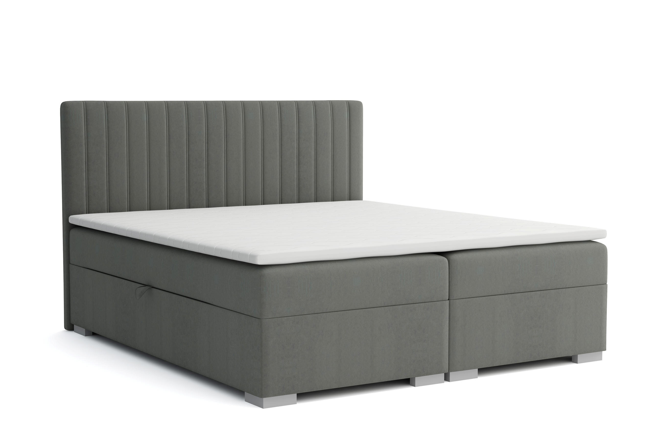 BOXBETT Sydney 120x200 Grau - Grau, Textil/Metall (120/200cm) - VLR BEDS