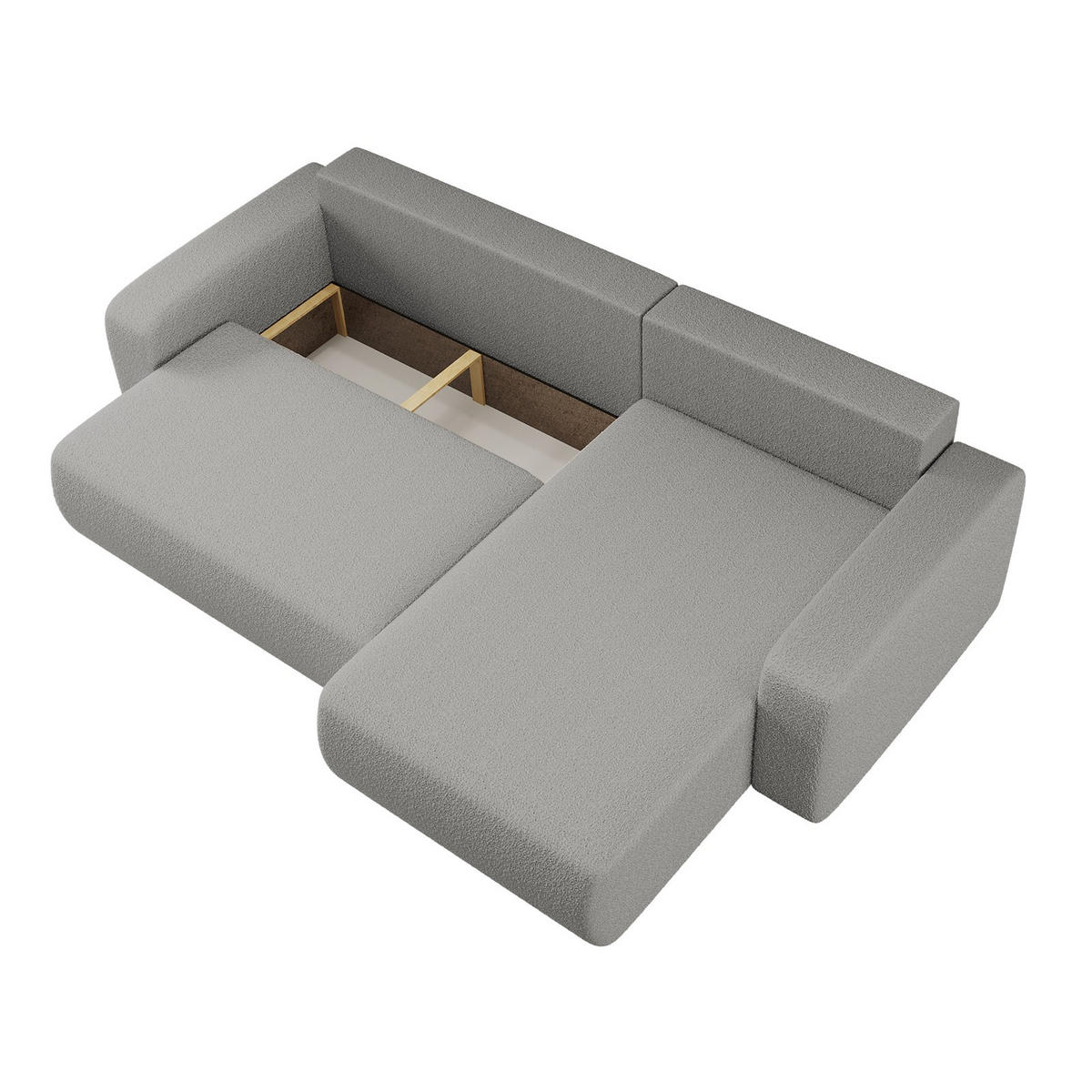 SCHLAFSOFA MILANO XL Und Bettkasten Stoff Quelle Grau Rechts - Grau, Holz (274/82/145cm) - Kaiser Möbel