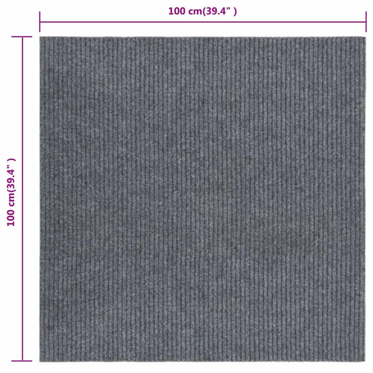 SCHMUTZFANGMATTE 100/100 cm Grau - Grau, Kunststoff/Textil (100/100cm) - vidaXL