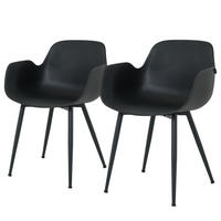 ESSZIMMERSTUHL - 2er-Set - Schwarz, Kunststoff/Metall (55/79/54cm) - home24