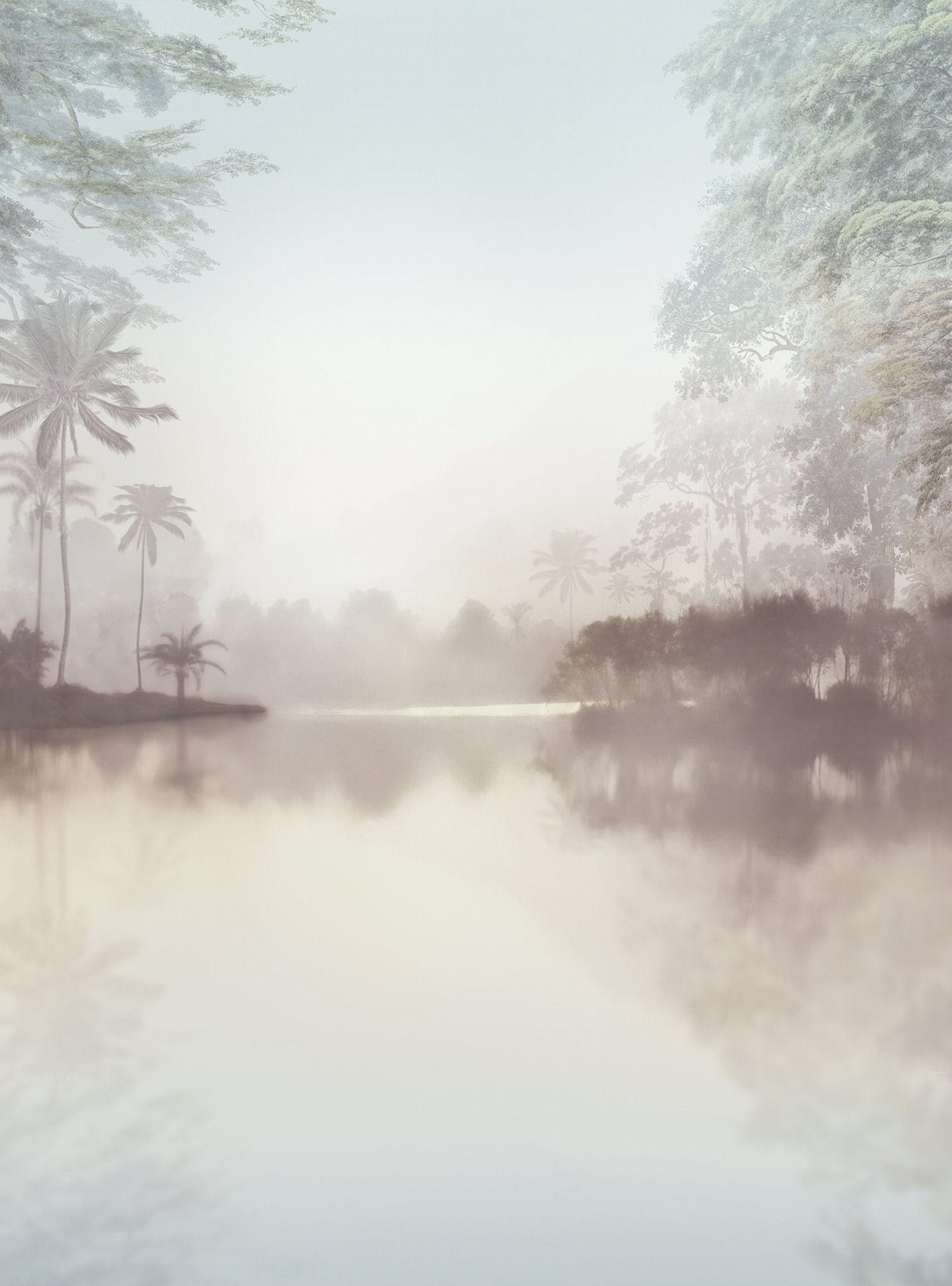 FOTOTAPETE tropischer See 200 x 280 cm - Grau, Papier (200/280cm) - Sanders & Sanders