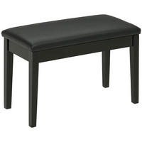 HOCKER DE-16369 gepolstert mit Massivholzbeinen Schwarz - Schwarz, Leder (35/49/75cm) - ComfortXL