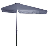 SONNENSCHIRM DE-11364 für Balkon, mit Kurbel, 5 Streben Grau - Grau, Metall (130/230cm) - ComfortXL