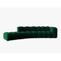 SOFA modular links Lupine aus Samt flaschengrün 5 Sitzplätze - Dunkelgrün, Textil (166/70/335cm) - Micadoni