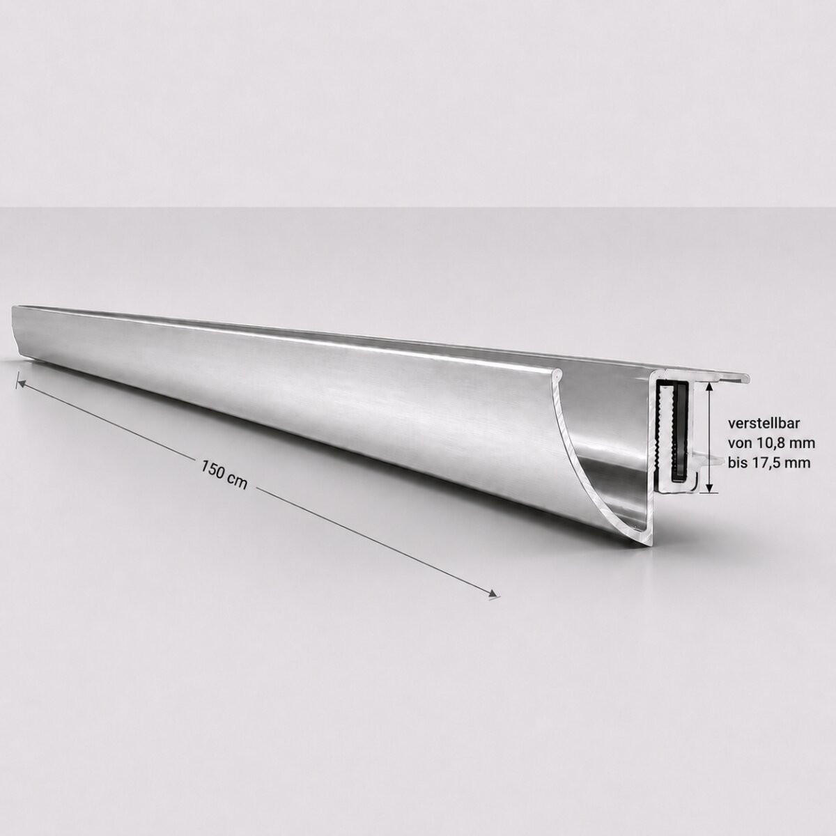 ALUMINIUM-REGENRINNE für Glasvordach 150 cm Silber - Silberfarben, Metall (5/5/150cm) -  Glaswerk Westfalen