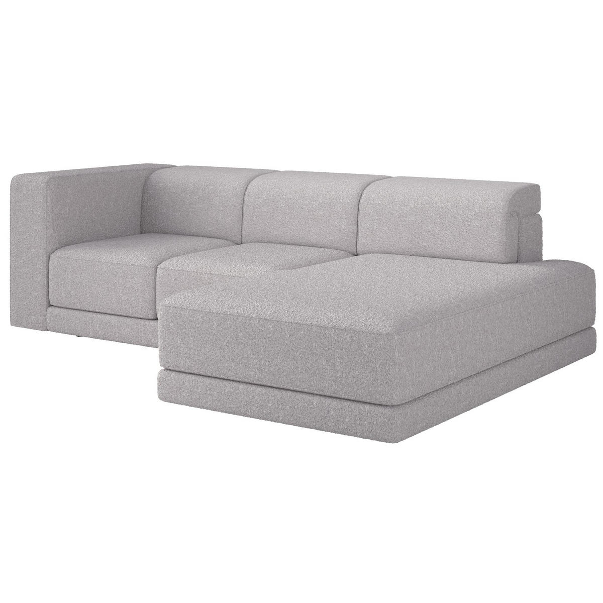 ECKSOFA Novals L-Form, 4-Sitzer, rechts 278 cm - Hellgrau/Schwarz, Holz/Kunststoff (168/278cm) - Selsey