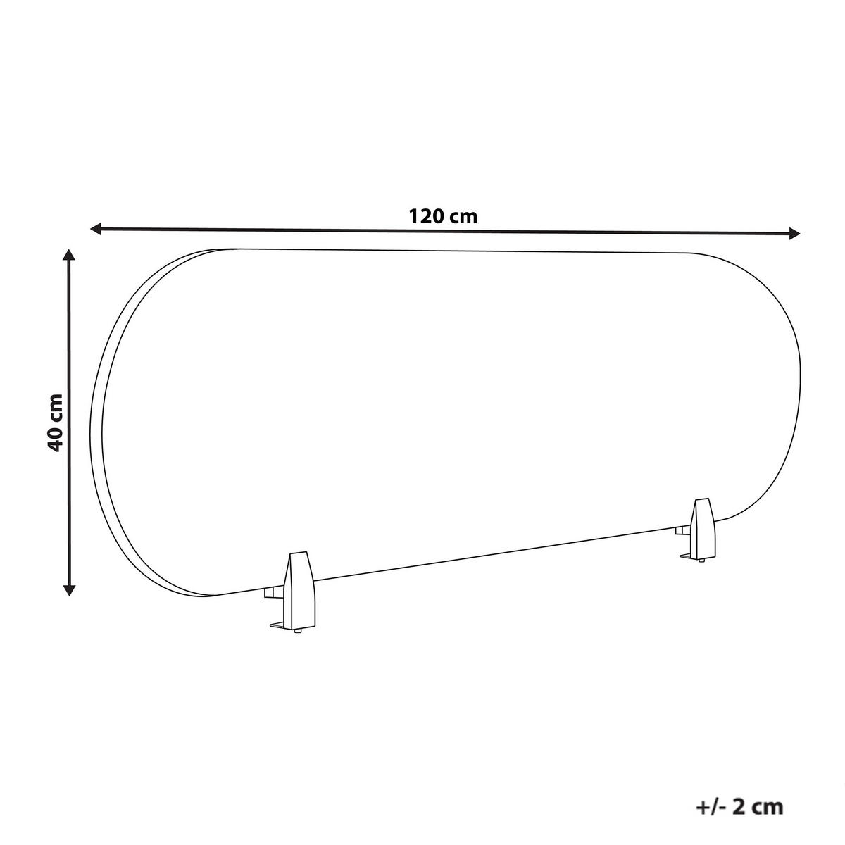 SCHREIBTISCHTRENNWAND Hellgrau 120x2x40 Sparky - Hellgrau, Kunststoff (120/40/2cm) - Beliani