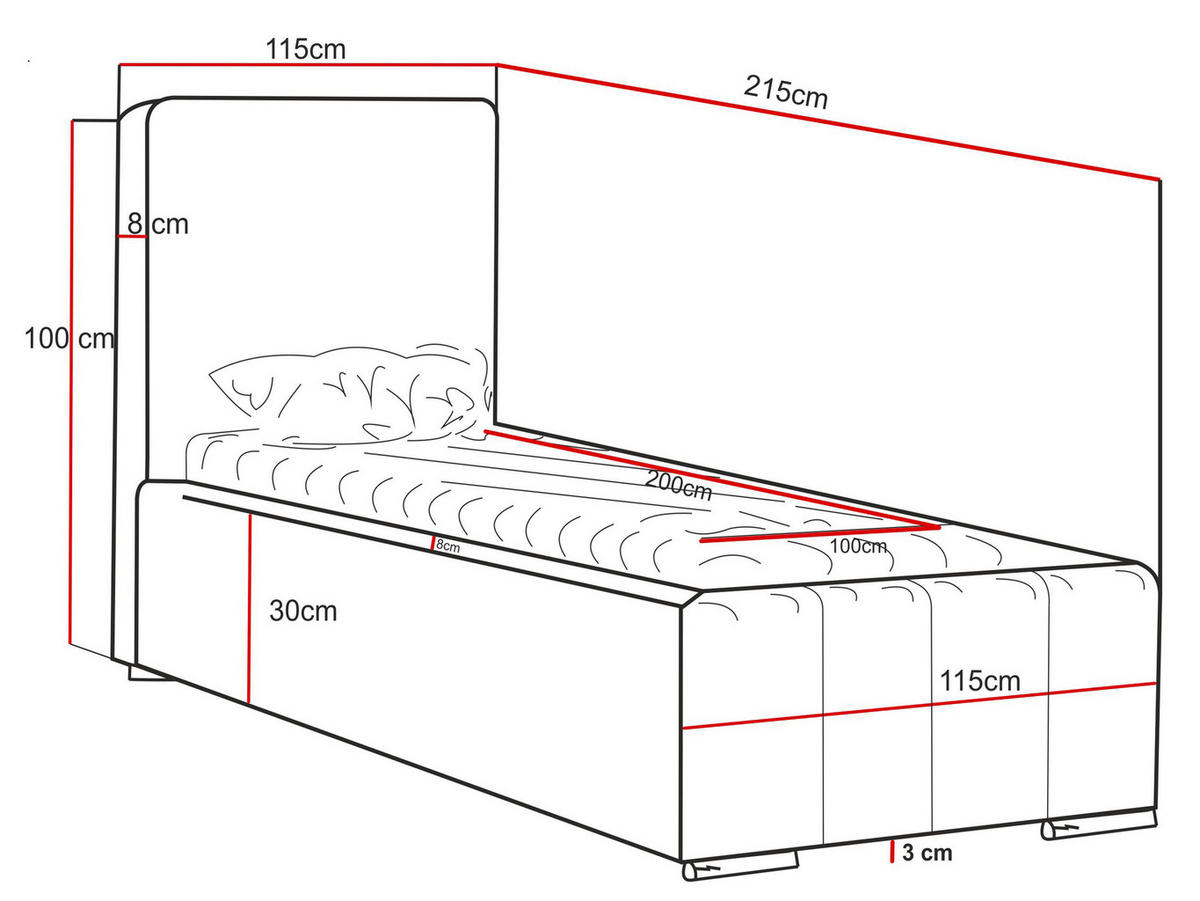 POLSTERBETT Aura 100x200 cm, Einzelbett mit Bettkasten, Lattenrost und Matratze aus Holz, Velourstoff: Dunkelbraun - Dunkelbraun, Holz/Kunststoff (100/200cm) - Marpur