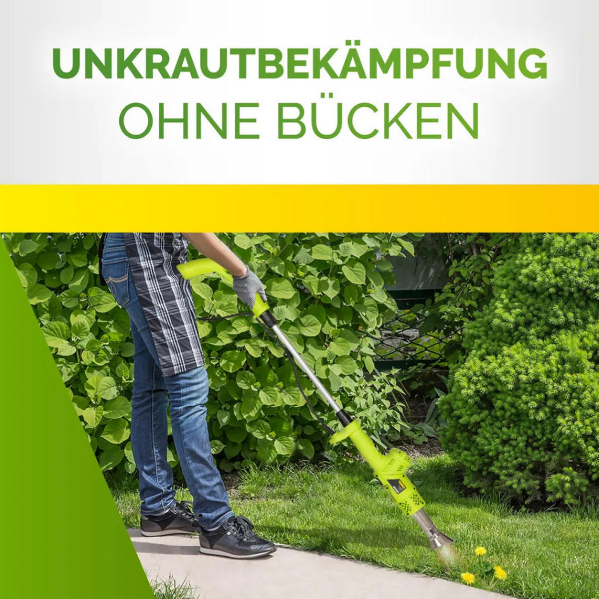 ELEKTRISCHER UNKRAUTBRENNER 2000W Grün Metall Kunststoff - Grün, Kunststoff/Metall (7.5/17/98cm) - Kinzo