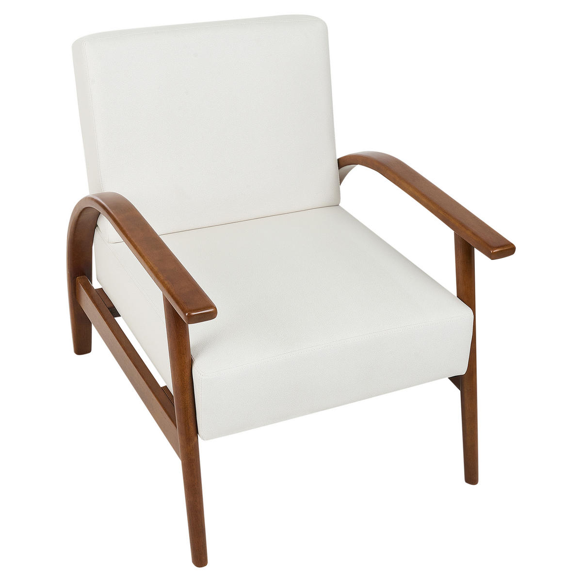 SESSEL Kunstleder Cremeweiß Skara - Dunkelbraun/Weiß, Kunststoff (70/83/88cm) - Beliani