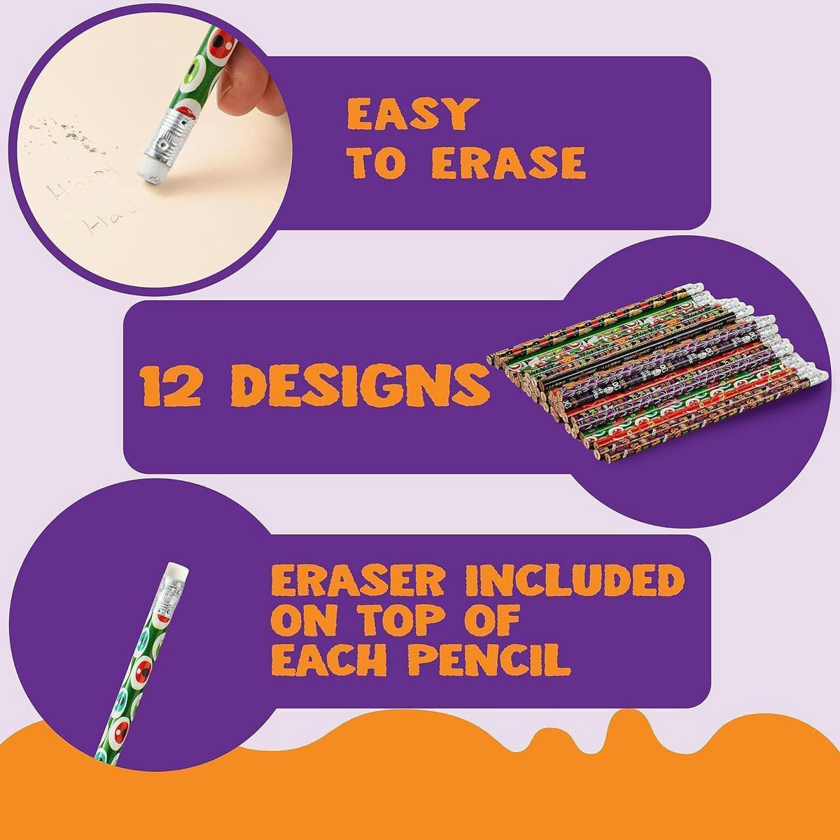 BLEISTIFT 48-teiliges Set Halloween-Designs - Multicolor, Holz