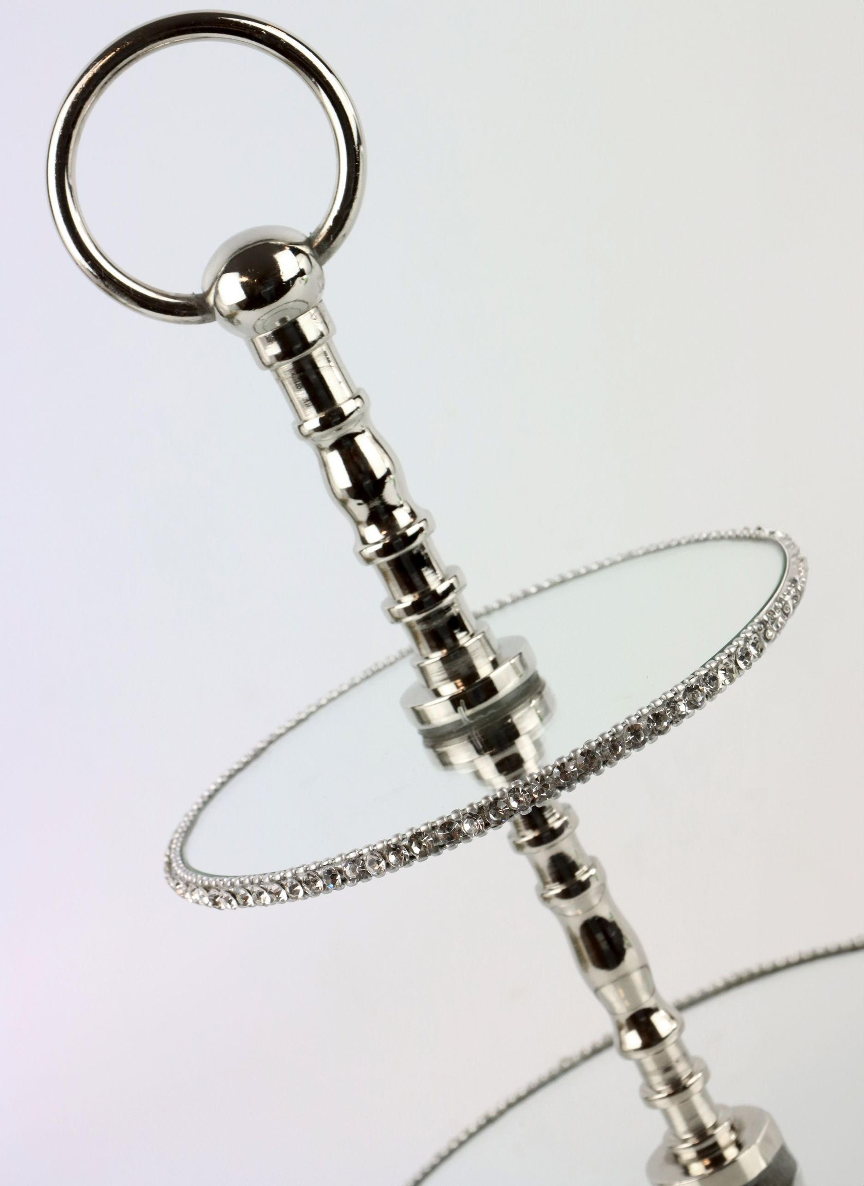 ETAGERE Cristallo ø19x26cm - Silberfarben, Metall (19/26cm) - FURNARO