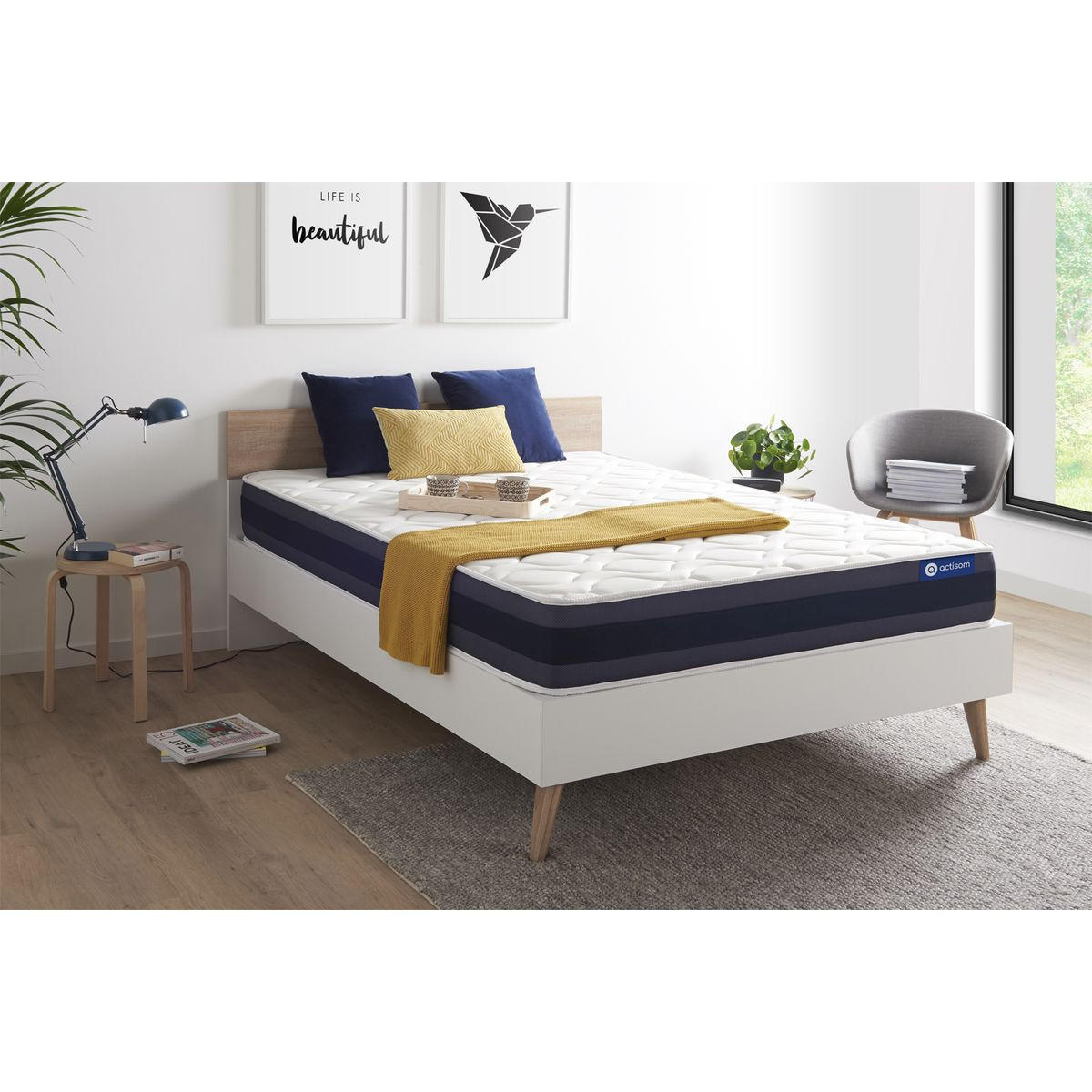 MATRATZE Actilatex morpho Latex und Memory-Schaum 130 x 200 cm h1 - Weiß, Textil (130/200cm) - ACTISOM