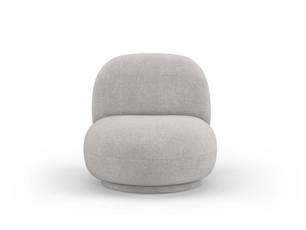 DREHSESSEL Chuck aus Boucle hellgrau - Hellgrau, Textil (77/80/78cm) - Micadoni
