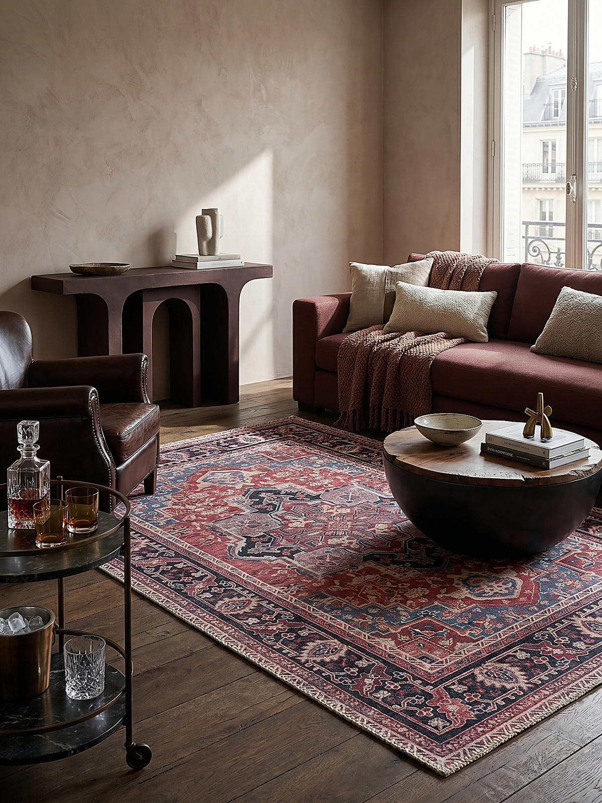 TEPPICH Waschbar HALD, klassisch im Vintage-Stil, Rot, 120 x 170 cm - Rot, Textil (170/120cm) - KADIMA DESIGN