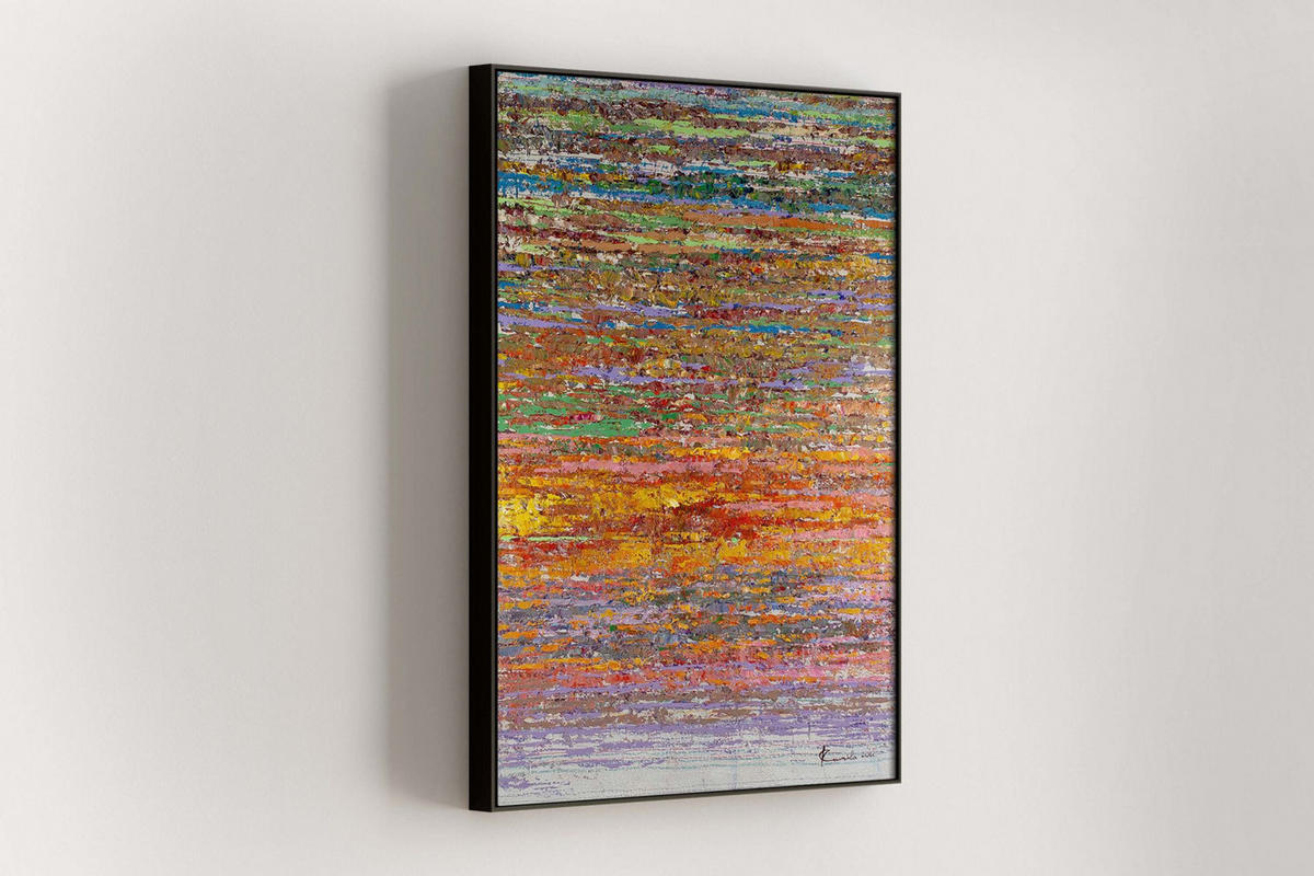 OLEJOMAĽBA 75/100 cm, Zvieratá - oranžová/viacfarebná, drevo/textil (75/100cm) - KUNSTLOFT
