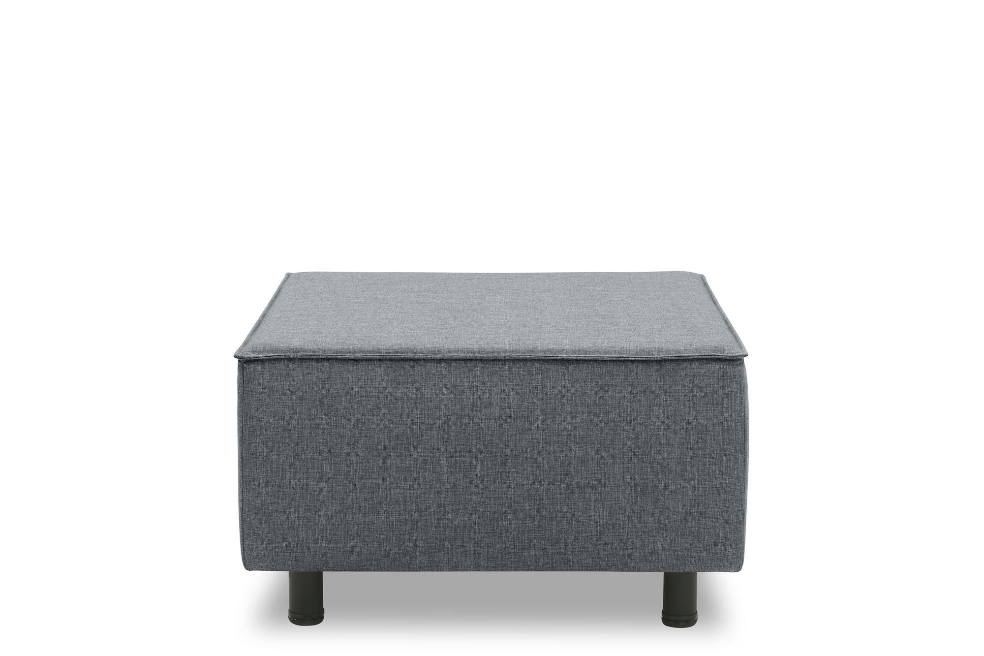 GARTENLOUNGE-HOCKER Brandie 73x43x73 mit Outdoorbezug in dunkelgrau - Grau, Kunststoff (73/43/73cm) - 58aufmkessel