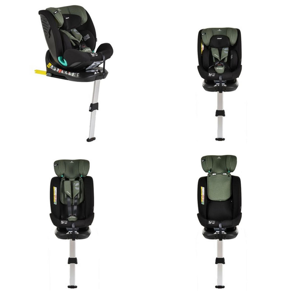 KINDERSITZ i-Protect i-Size grün (40-150cm) Gruppe 0+/1/2/3 Stützfuß Isofix - Grün, Kunststoff (45/60/53cm) - Cangaroo