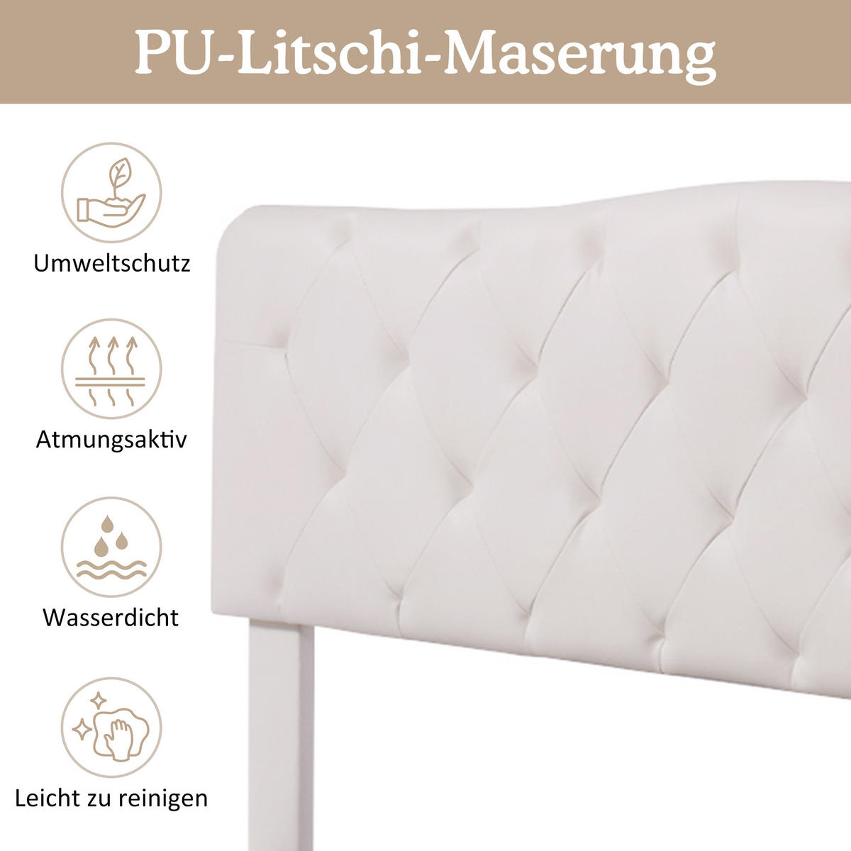 POLSTERBETT 180x200 PU Höhenverstellbar Stauraum Weiß - Weiß, Leder - FLIEKS