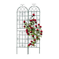 2XRANKGITTER - Dunkelgrün, Metall (50/220/2cm) - Relaxdays