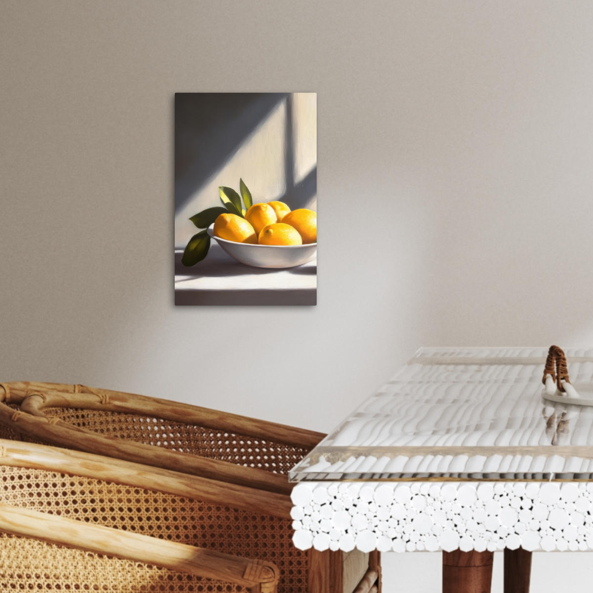 LEINWANDBILD Zitronen - Stilleben - Gelb 20x30 cm - Gelb, Textil (20/30cm) - MuchoWow