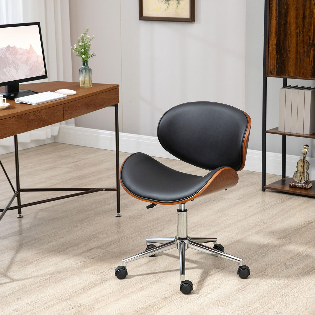 DREHSTUHL DE-11691 53x53 cm Holz/Schwarz - Schwarz, Metall (53/87/53cm) - ComfortXL
