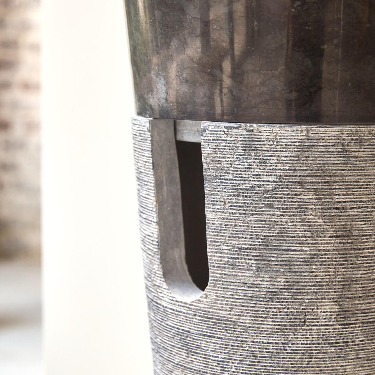 WASCHBECKEN Koni Grau aus Marmor - Grau, Stein (40/90/40cm) - Tikamoon