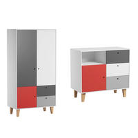 SOBA ZA BEBE 2-dijelni Concept crveni - crvena, drvni materijal (103.5/96.5/55cm) - Petits-meubles