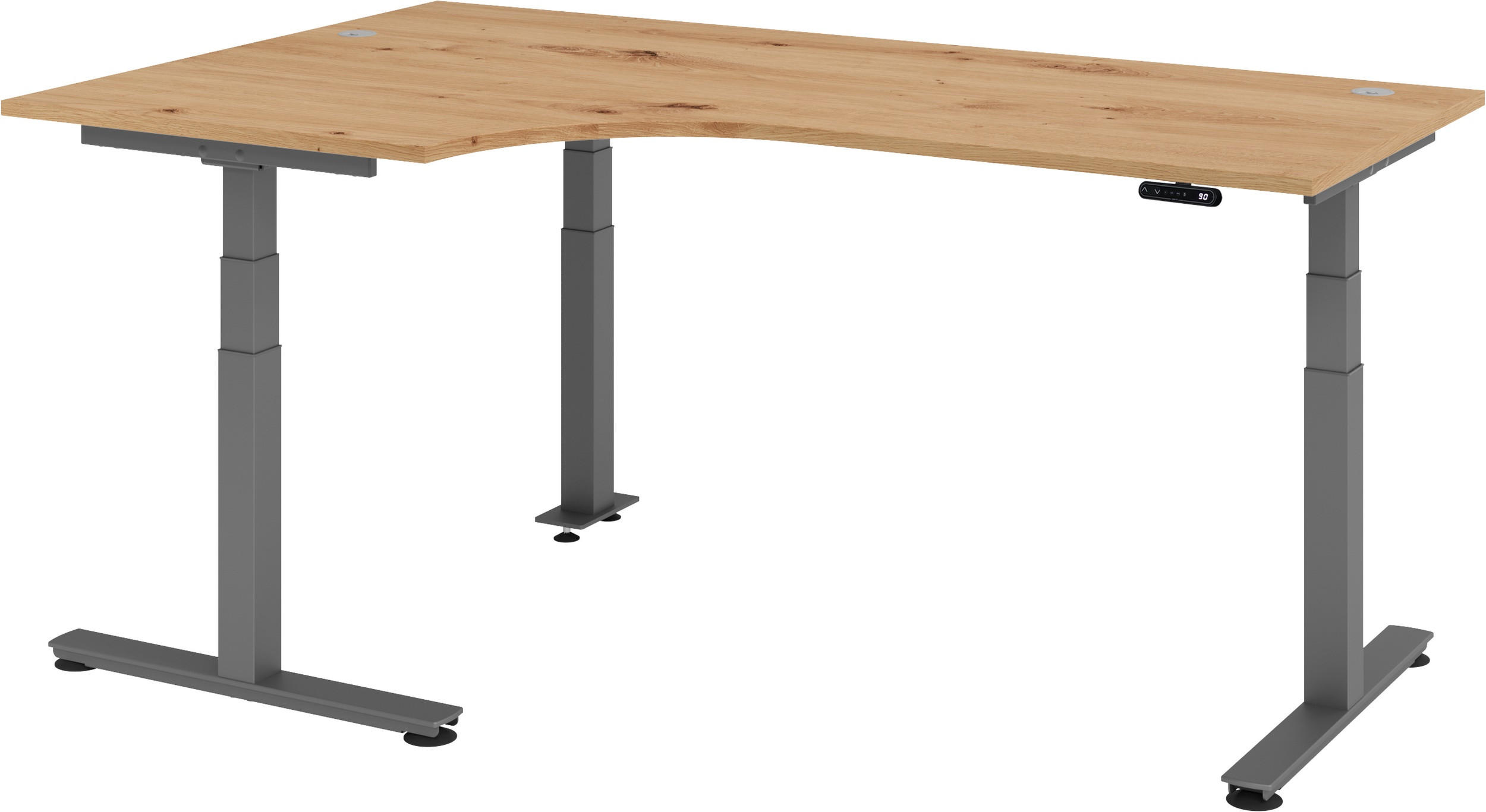 bümö Schreibtisch Wildeiche, Graphit 200x74x120 cm